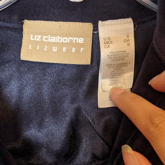 Liz Claiborne Velour top - Picture 2 of 2